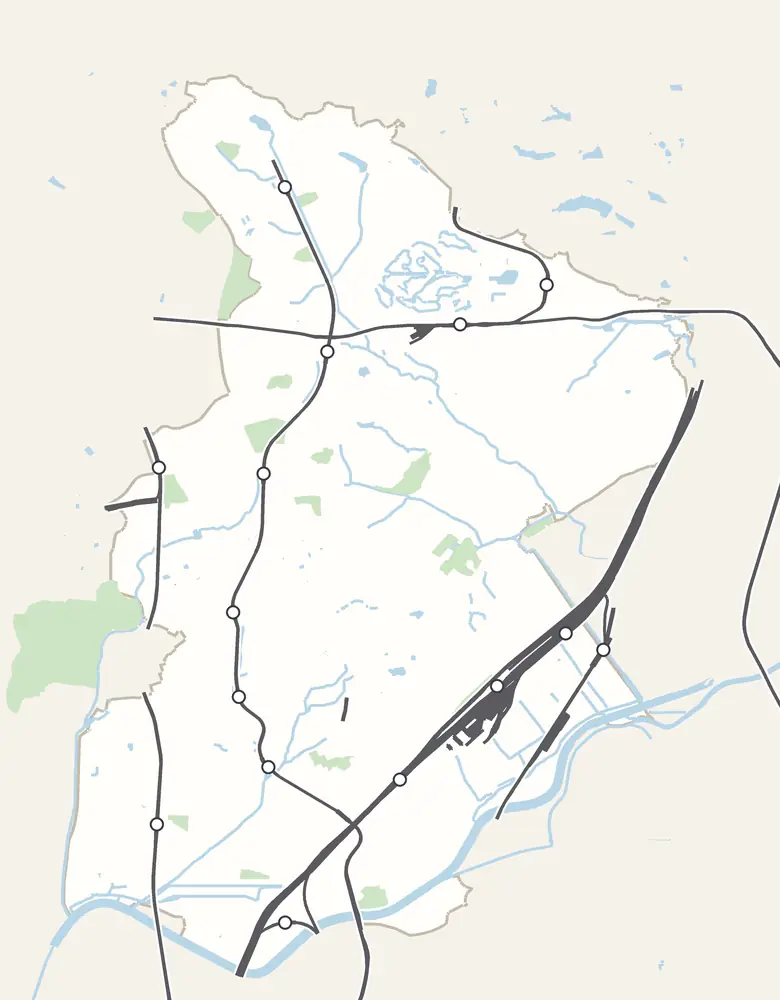 Map of Suita neighbourhoods