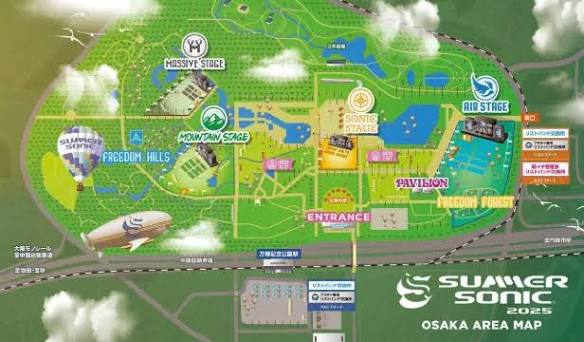 サマーソニック2026 大阪 会場マップ（万博記念公園・吹田市）
